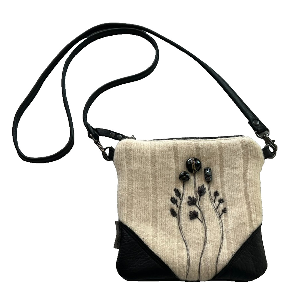 Wool & Spice Bag Women's Handmade Knit Embellished Crossbody Satchel Purse
